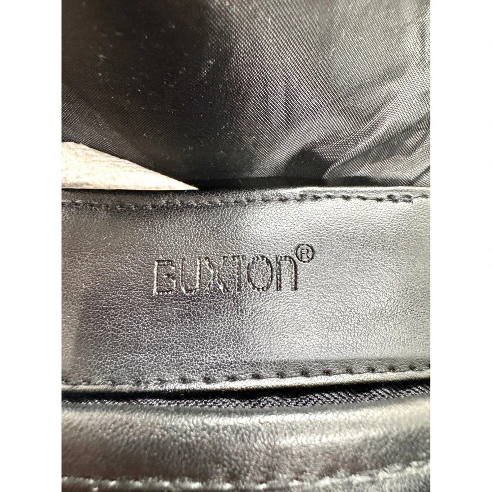 Buxton Black Genuine Leather Crossbody Bag Messenger Travel Multi-Pocket‎ Slim